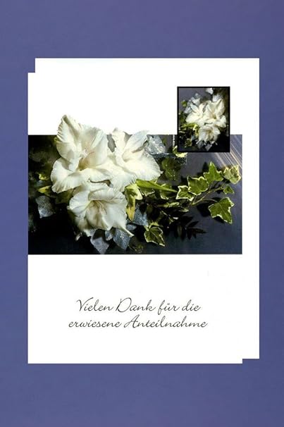 Biglietti Di Ringraziamento Per Le Condoglianze In Confezione Da 5 Biglietti Doppi Con Busta E Scritta In Tedesco Vielen Dank Fur Die Erwiesene Anteilnahme Amazon It Casa E Cucina