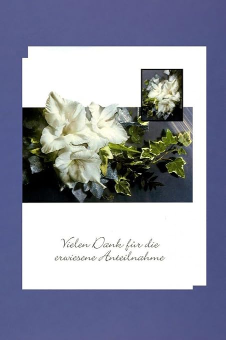 Biglietti Di Ringraziamento Per Le Condoglianze In Confezione Da 5 Biglietti Doppi Con Busta E Scritta In Tedesco Vielen Dank Fur Die Erwiesene Anteilnahme Amazon It Casa E Cucina