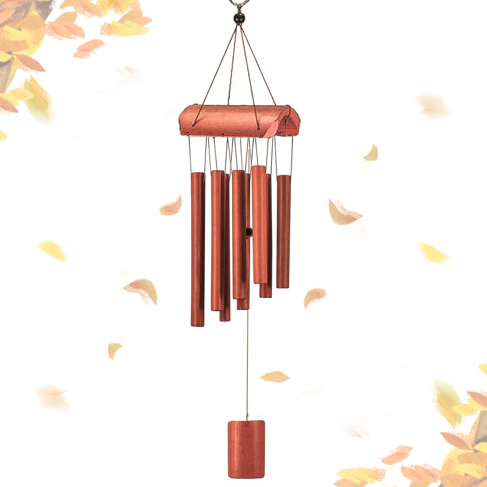 QMAHA Bamboo Wind Chimes, 8 Tubes Wooden Wind Chimes Outdoor Garden Windchime for Relaxation, Musical Wooden Bells Crafts 26" Classic Wood Wind Chime for Garden, Yard, Patio - Memorial Gifts