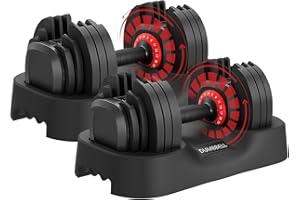 Adjustable Dumbbells Set, Dumbbells with Anti-Slip Metal Handle for Exercise & Fitness Fast Adjust Weight for Full Body Worko