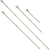 4pcs Necklace Extender, 2, 4, 6, 8 Inch/5,10, 15, 20cm Necklace Clasp Extension Chain Extenders for Necklaces Bracelets Jewelry Making Women Men (Gold)
