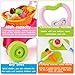 Sotodik 31PCS Cutting Toys Shopping Cart Toys Pretend Food Fruits Vegetable Playset Educational Learning Toy Kitchen Play Food for Boy Girl Kid (Red)