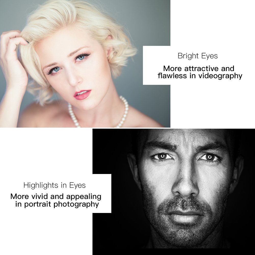 10 in 1 Zomei 14-inch Dimmable LED Light Ring Kit with 63” Stand Tripod, Boom Studio Scissor Arm Stand, White Diffuser Cloth for Makeup Photography Videography YouTube Facebook