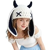 Knit Beanie Hats Cute Bunny Long Ears Funny Hat Winter Cap Warm Knit Rabbit Crochet Skull Cap Outdoor Slouchy Hat ski hat
