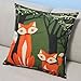 Leaveland Lovely Animal Fox Throw Pillow Case Decor Cushion Covers Square 18x18 Inch Beige Cotton Blend Linen Pillowcase