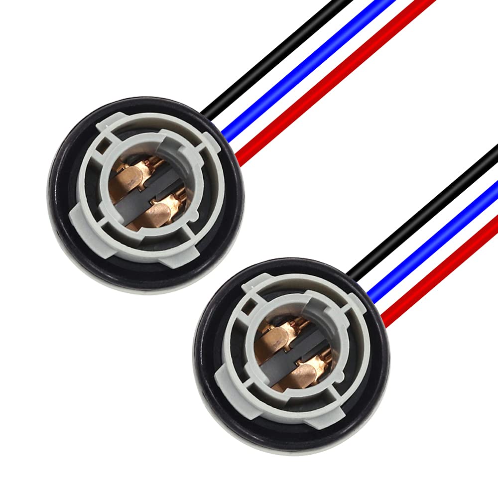 Biqing 2PCS 1157 Bulb Socket BAY15D P21/5W LED Bulbs Socket Holder Turn Signal Tail Stop Rear Brake Light Base Harness Plugs Connectors