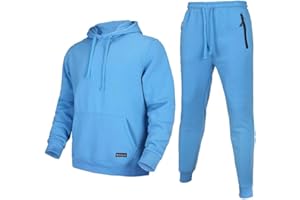 Megub Tracksuit for men 2 pieces,Fleece hooded outfit,casual sweatsuit set jogger suit outdoor sportswear