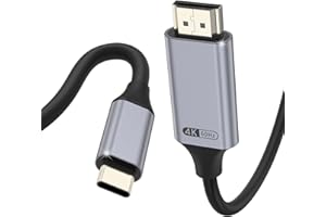 2M 4K 60Hz Unidirectional USB C to HDMI Cable, USB Type C to HDMI Cable for iPhone 16/15 Pro Max Plus, Galaxy S24, iPad (2M)