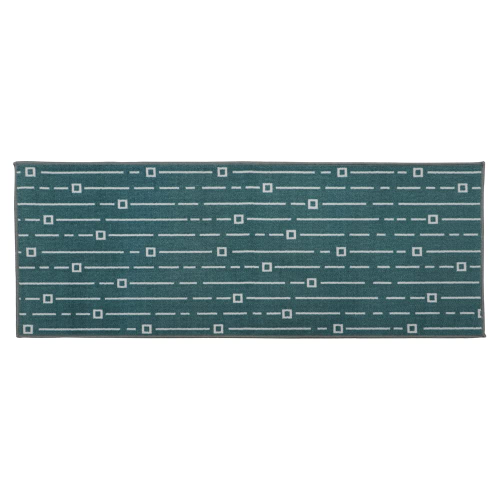 JVL Savio Machine Washable Runner Mat, 57 x 150 cm, Teal, One Size, 07-137TE