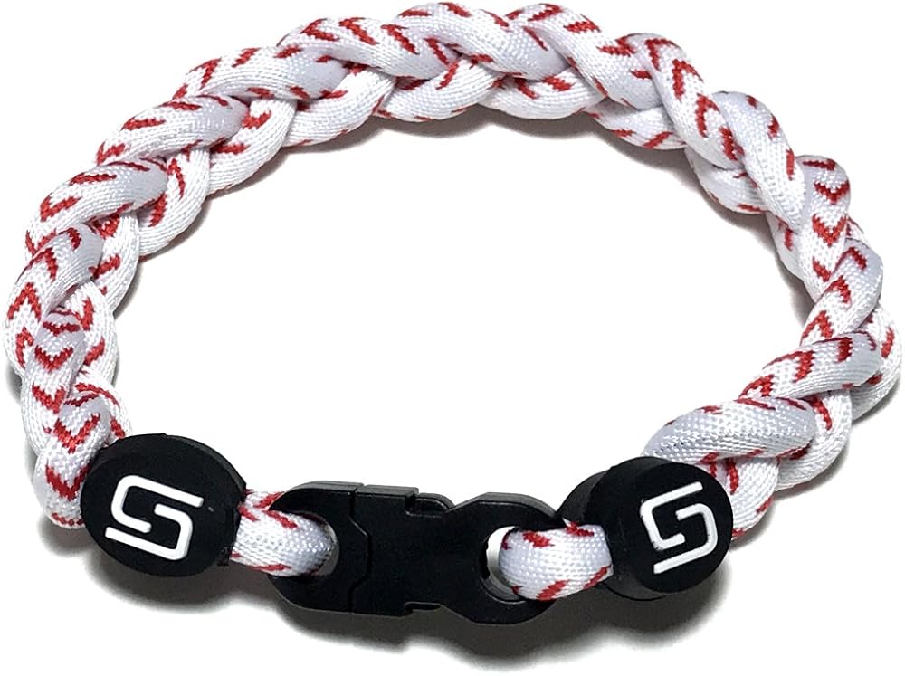 Sport Ropes 3 Rope Titanium Bracelet (Baseball, 8") Clothing