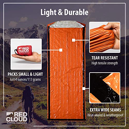 Emergency Sleeping Bag Thermal Bivy Sack with Hood Extension Upgrade