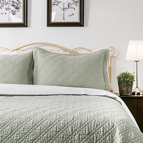 image for Elegant Life Minimal Linen &Cotton King Pillow Sham, Solid Colored Pil