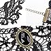 ThyWay Retro Handmade Lace Royal Court Vampire Choker Gothic Necklace Pendant Chain + Bracelet (Black style 2)