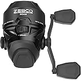 Zebco Roam Spinning or Spincast Fishing Reel, All-Metal Gears, Soft-Touch Handle Knob, Pre-spooled with 10 lb Cajun Line, Bla