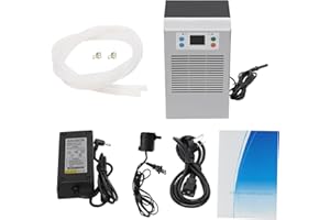 CRYBY 100W Aquarium Water Chiller, Aquarium Chiller Hydroponic Cooler Water Chiller with 2m Length Hose & Water Pump, Refrigeration Compressor Fish Tank Cooling System for Coral Reef, Capacity 7.93Gal