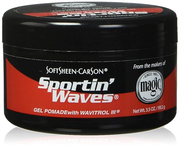 SOFT SHEEN SPORTIN WAVES 3.5 OUNCE GEL POMADE/WAVITROL JAR (103ML) (3 PACK)