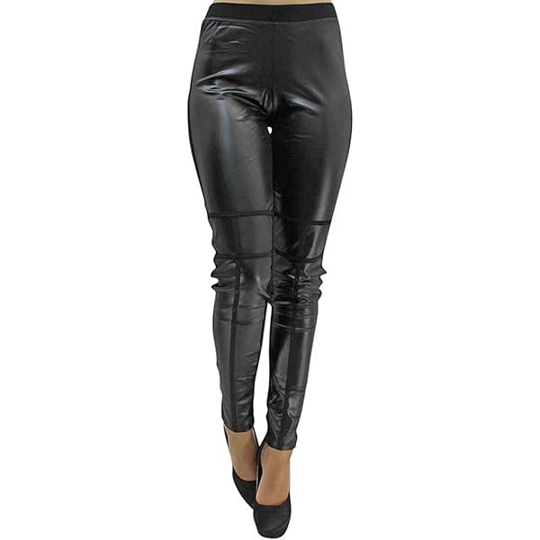 bondage design leather smoker pants イルセ xxxiticat Men's Punk Faux Leather Pants High Waist Bandage