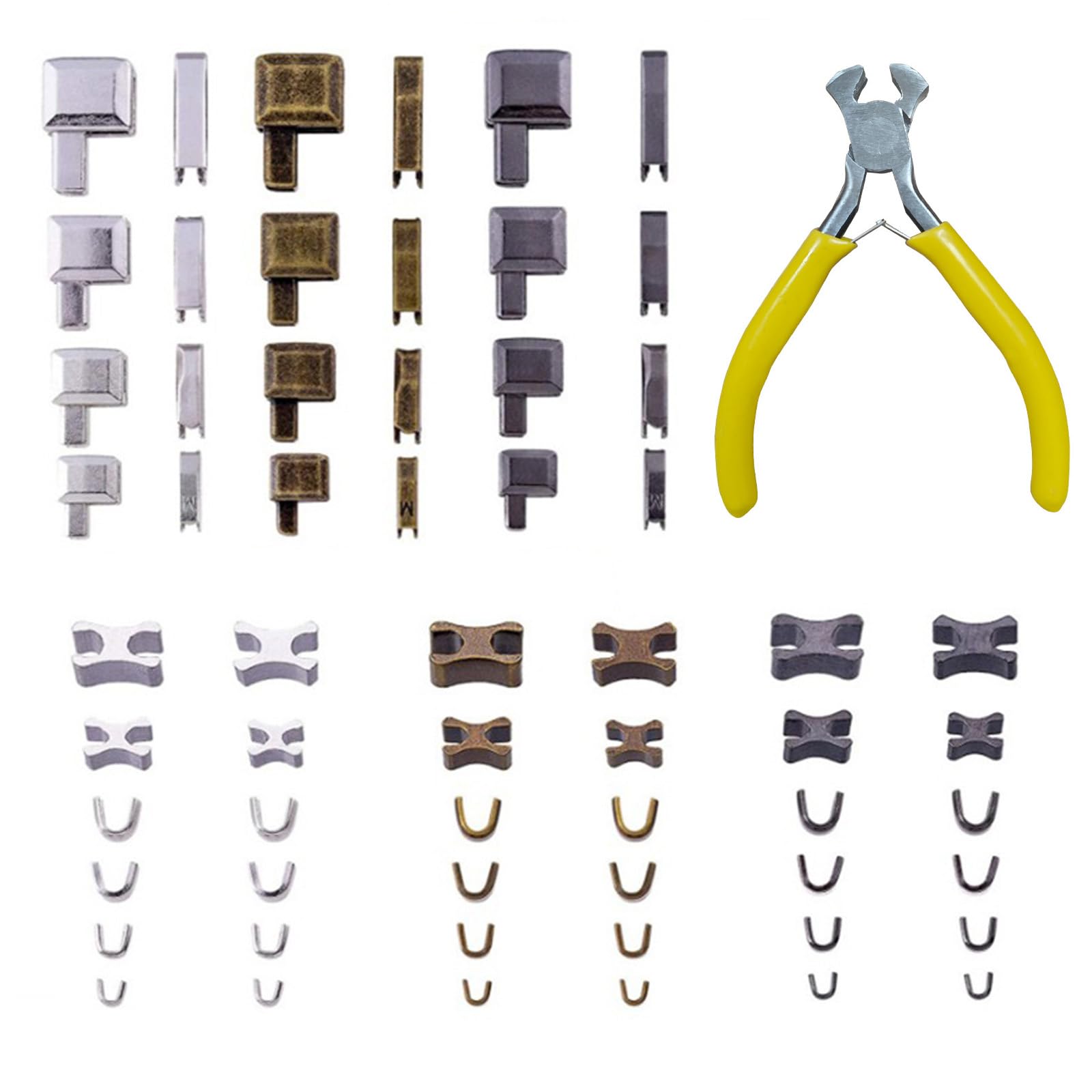 SUpoetry Pack of 60 Zip Repairs, Zippers, Zippers, Includes Mounting Pliers, Suitable for Items with Zip such as Clothes, Suitcases, Shoes and Boots