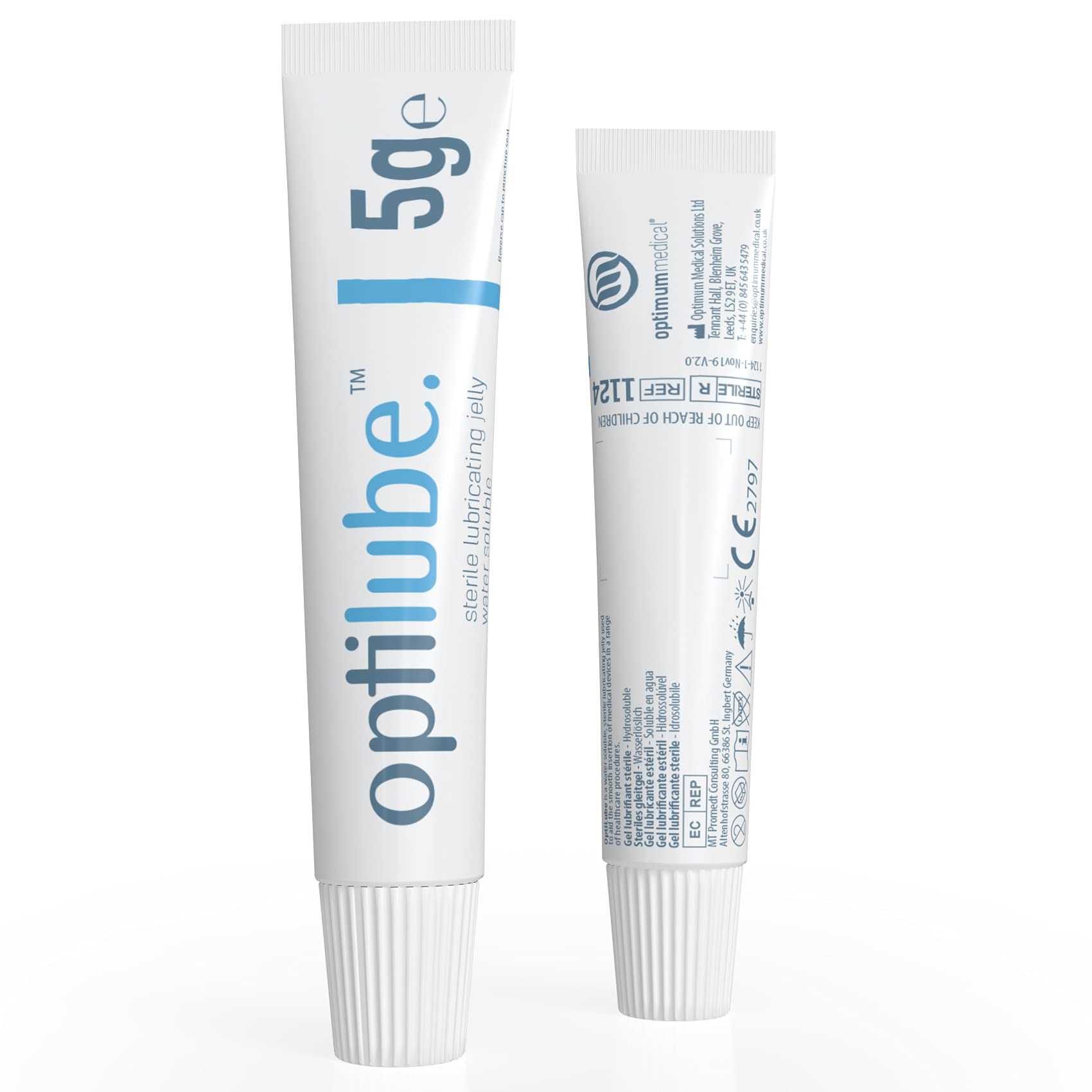 OptiLube Tubes - Sterile Lubricating Jelly for Insertion of Medical Devices in 5g, 42g, 82g, and 113g Tubes, Water Soluble Lubricant with Easy-to-Use Flip Cap (5g x 48)