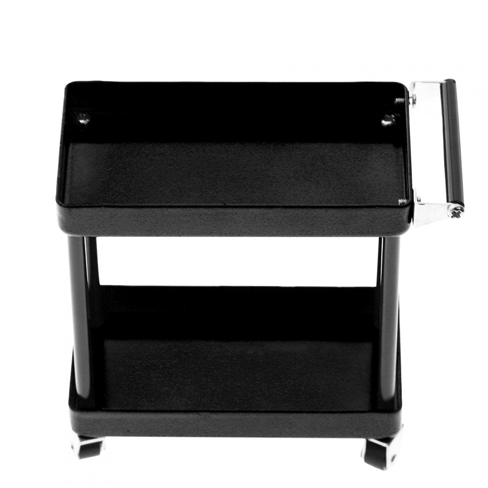 Service Tool Cart | 2-Tier Tools Storage Trolley | Mobile Workshop Garage Repair RC Accessories for 1/8 1/10 1/12 1/16 Scale Model(Black)