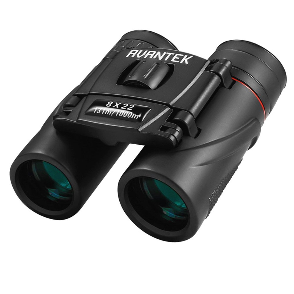 AVANTEK HD Folding Compact Binoculars 8X22, Mini Pocket Telescopes for Travel and Sports Games, High Power Portable Waterproof with Multi-Coated Optics