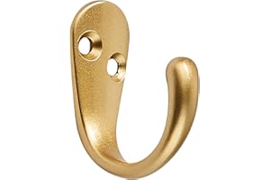 khtumeware 15-Pack Gold Wall-Mounted Coat Hooks Single Prong Robe Hooks for Hanging Towels, Bags, Mugs, Hats, Caps, Scarves, 