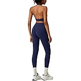 RXRXCOCO Backless Workout Sets for Women 2 Piece Halter Sports Bra Hidden Scrunch High Waisted Gym Leggings Matching Set