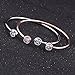ISAACSONG.DESIGN Inspirational Open Cuff Bangle Bracelet 14k Gold Plated with Cubic Zirconia Crystal Adjustable Stackable Bangles for Women and Girls