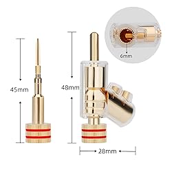 Monosaudio Locking Banana Plugs 8Pcs 45 Degree