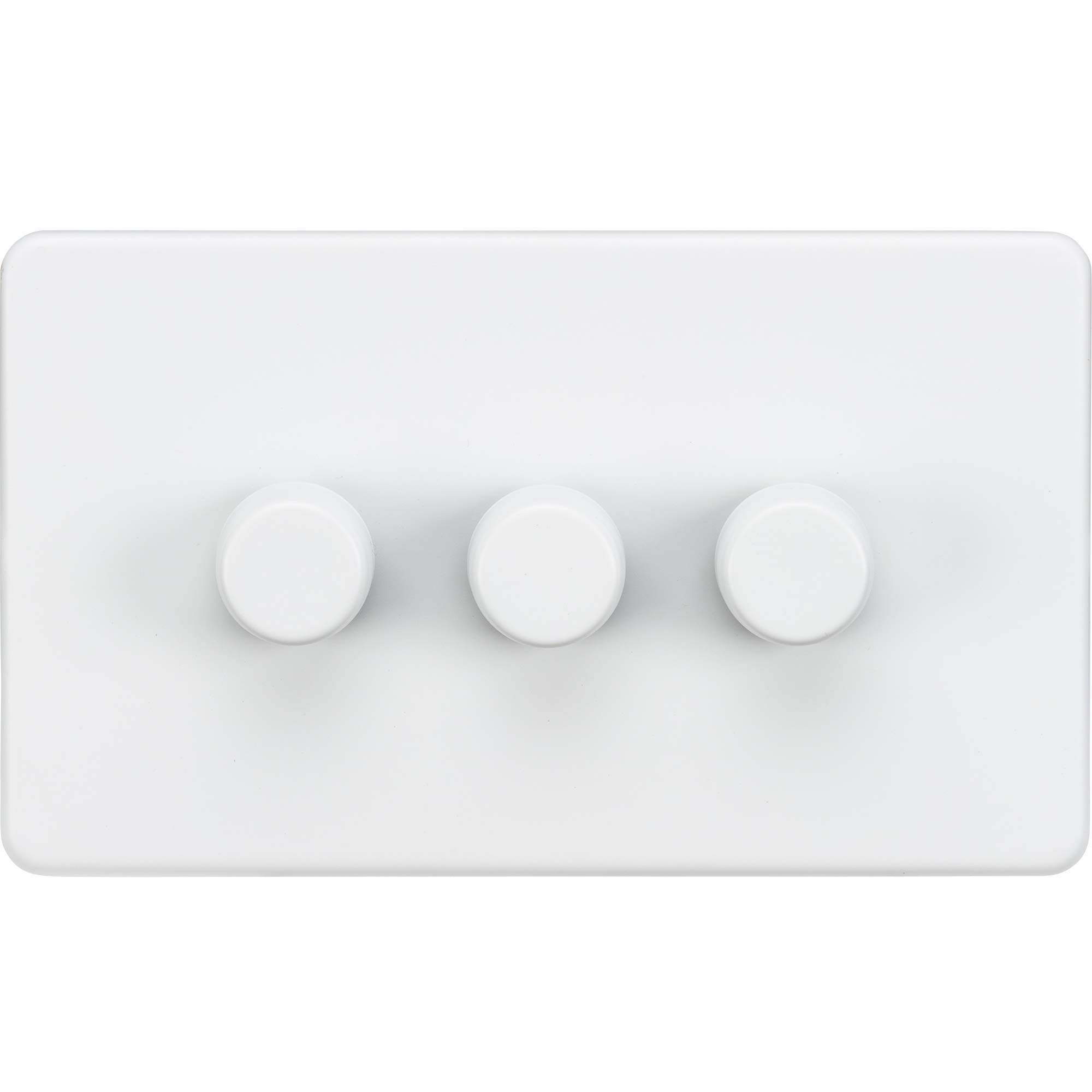 Screwless 3G 2-way 10-200W (5-150W LED) trailing edge dimmer - Matt White