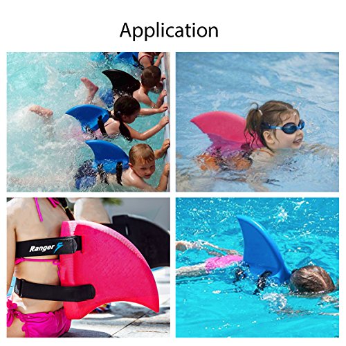Ranger5 Shark Fin for Swimming, Swim Float Aid Toy, Pool Floats Swimming Training Fin and Cool Shark Fin Costume for Kids | with 2 Long and Elastic Straps - Pink
