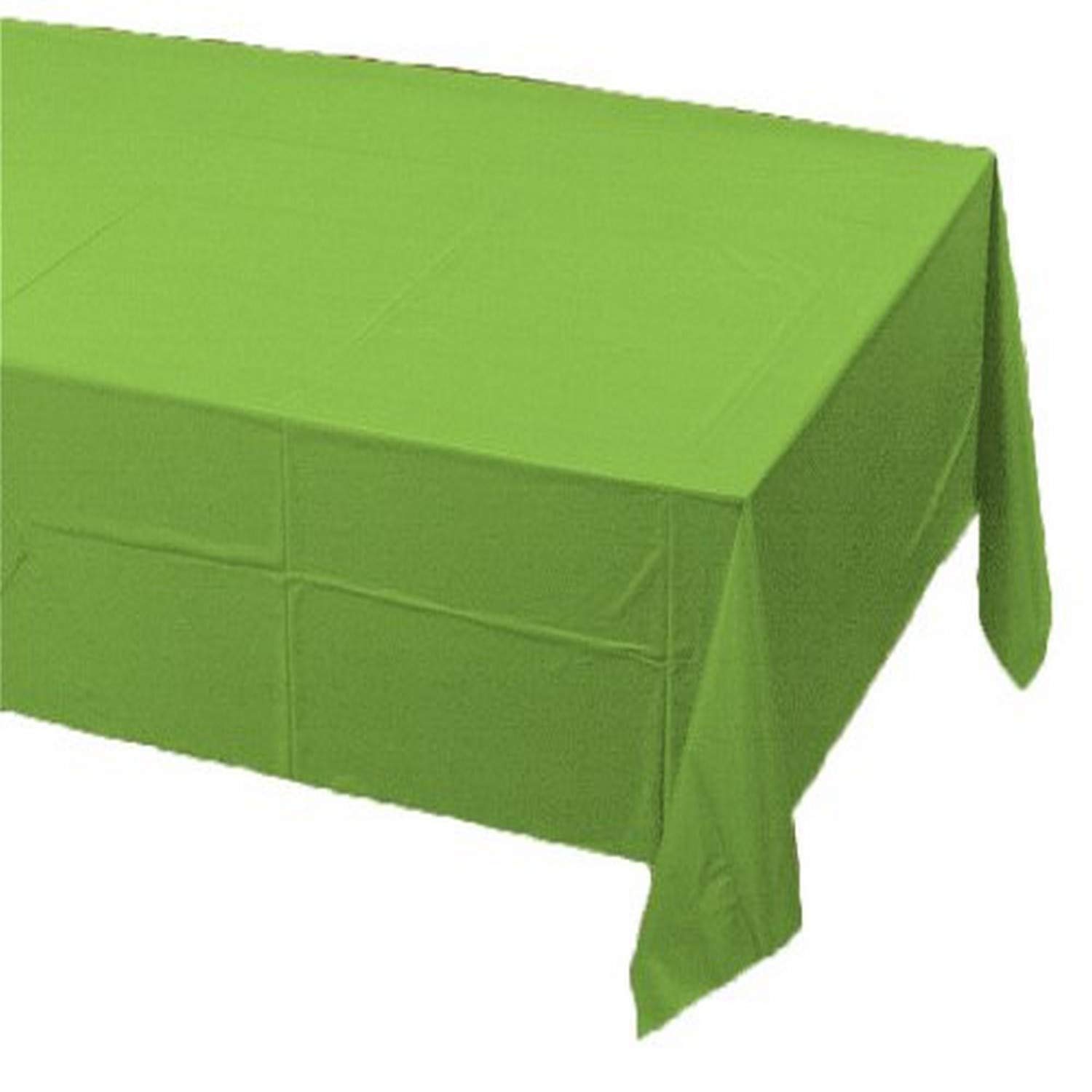 Creative Converting Green Plastic-Lined Rectangular Paper Tablecover-1 Pc, Fresh Lime, One size, 713123 โ image 1