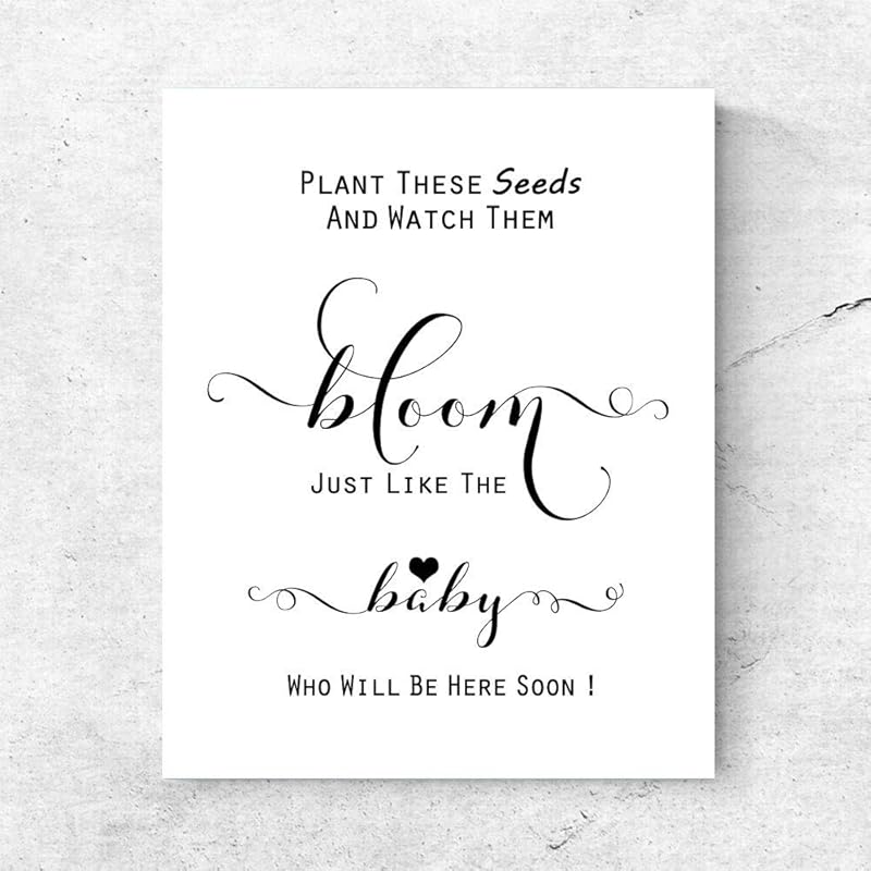 Plant These Seeds and Watch Them Bloom Baby Shower Favor Sign Chic Seed Packet