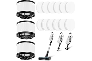 ISINGO LVAC-200 Filter Replacement for LEVOIT LVAC-200 / LVAC-300 / LVAC-200 MAX Cordless Stick Vacuum Cleaner, 3 Post-Motor + 6 Pre-Motor Filters, Replace Part # LSV-V201-WUS # LSV-V202F-WUS