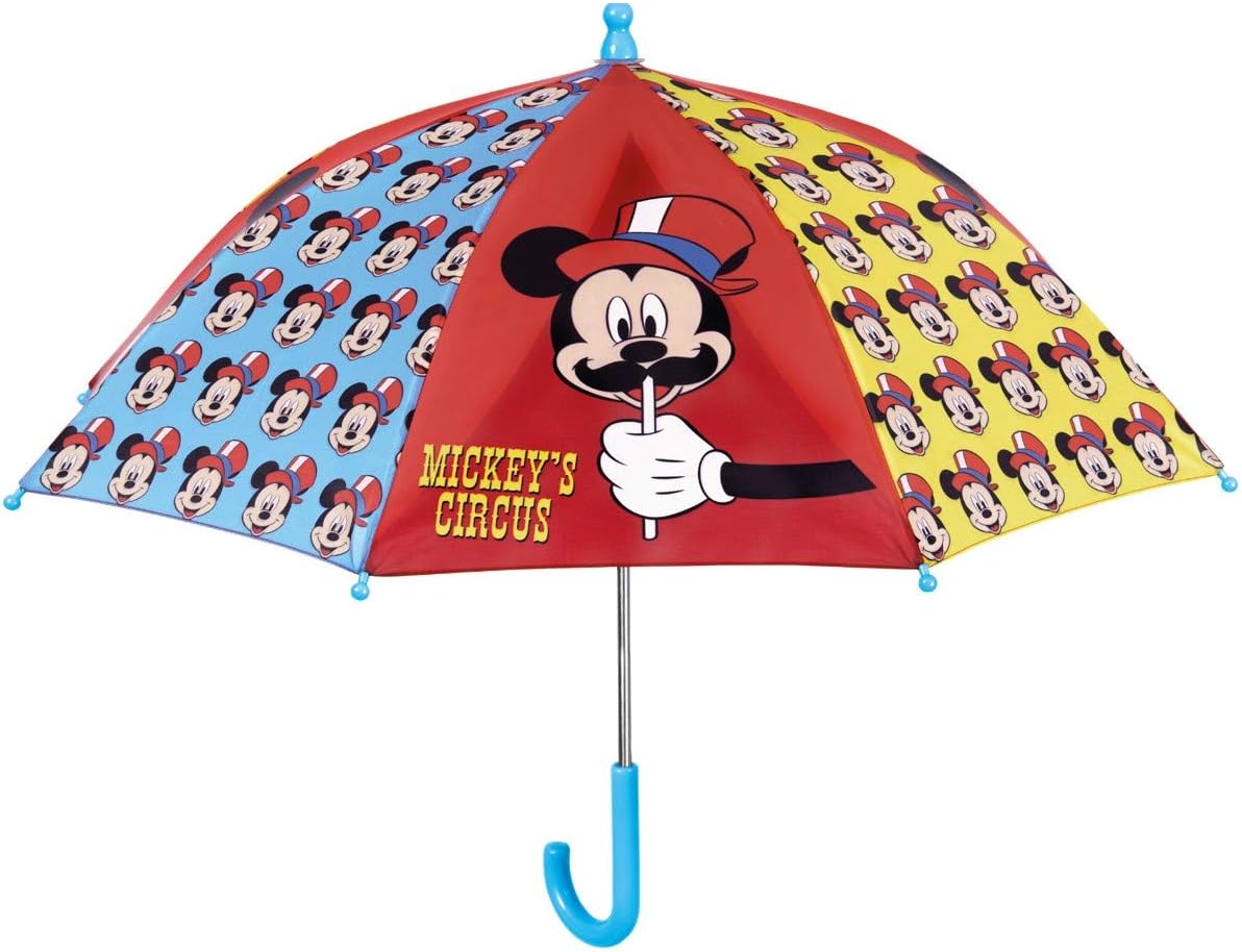 Perletti Parapluie enfant - Mickey Cirque Stick umbrella, 40 cm, Red (Rouge), 40 centimeters