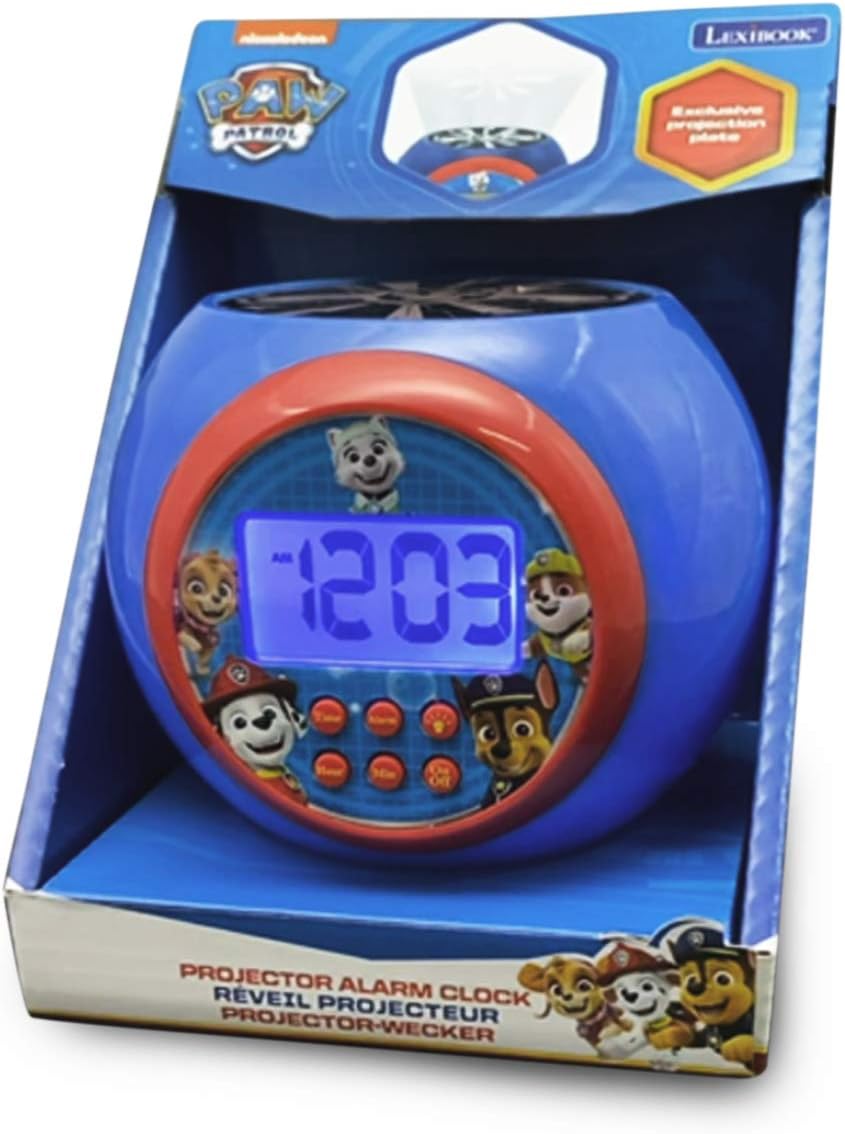 LEXIBOOK, Paw Patrol Projector alarm clock with snooze function and alarm function,Night light with timer, LCD screen - Image 4