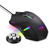 Redragon M601 RGB Gaming Mouse Backlit Wired Ergonomic 7 Button Programmable Mouse Centrophorus with Macro Recording & Weight
