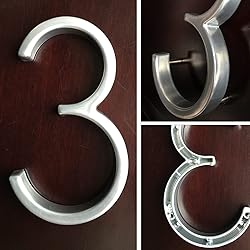5" Zinc Alloy Floating House Number, Metal Modern