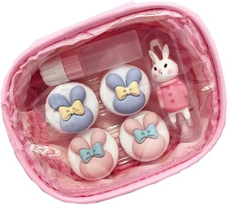 Amazon ウサギコンタクトレンズケースセット 収納ボックス パートナーボックス ピンク Hornet Park コンタクトケース