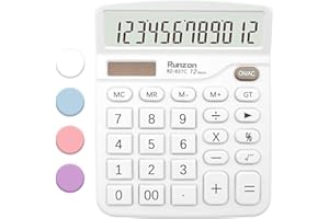 SPORTSVOUTDOORS Basic Office Desktop Calculator - 12 Digit, Large LCD Display, Sensitive Buttons for White Office Supplies and School Supplies