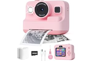 Dylanto Kids Camera Instant Print,1080P Kids Instant Cameras that Print Photos,Christmas Birthday Gifts for Girls Age 3-12,Portable Toy for 3 4 5 6 7 8 9 10 Year Old Girls Boys Pink