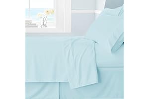 Cathay Home Single Flat Sheet, Queen (90" x 102"), Aqua