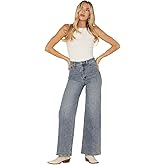 Daze Women's Far Out Medium Wash High Rise Studded Wide Leg Denim Jeans - D00016205DC-TWNKL 27W x 32L