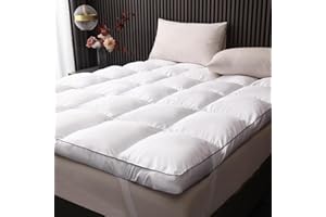 TESIONE 3 Inch Memory Foam Mattress Topper Queen Size, Pillow Top with Soft Fluffy Shredded Memory Foam Filling Mattress Pad, Non-Slip Design, 4 Elastic Straps