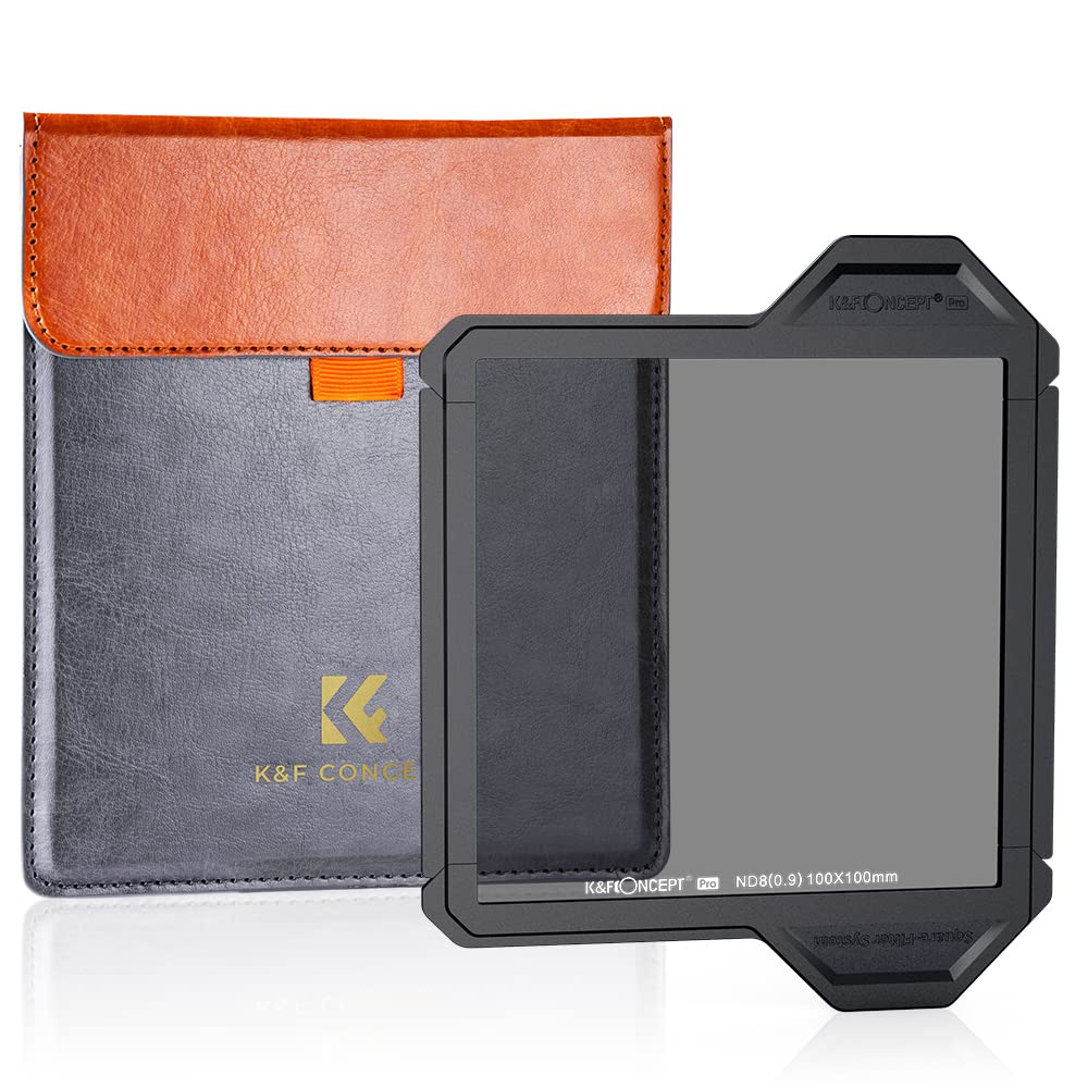 K&F CONCEPT 100 x 100 x 2mm, Square ND8 Filters (With Protective Frame), Optical Glass, HD, Waterproof ND Light Reduction Filter (X-PRO Series)