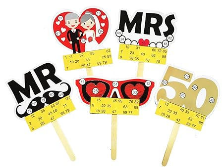 50th Anniversary Themed Tambola Tickets Made by Smriti Singhania (15pc Set) Ideal for Parties and Anniversary