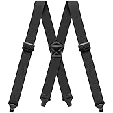 Suspenders for Men Heavy Duty Hidden Suspenders Work Airport Friendly with Plastic Gripper Clasps Braces for Trousers