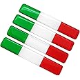 PTDecals 4 PCS 90x15mm Soft Flexible Epoxy Italy Italian Flag Emblem Sticker Decals for Vehicle Auto Car Motorcycle Helmet Home Decoration