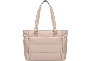 BISKLNDN Tote Bag for Women - Puffer Work Tote Handbag with Compartments, Carry-On Quilted Shoulder Bag for Work, Travel, Gym
