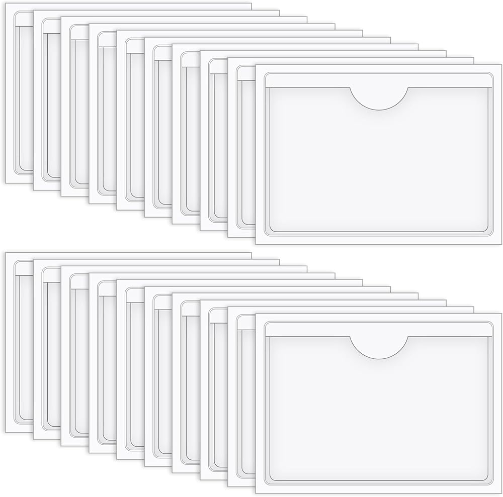 Vicloon 20 Pcs Self Adhesive Card Sleeves 5x7 cm Transparent PVC